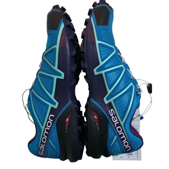Salomon Speedcross 4 Trail Hawaiian Surf Running Shoes Blue/Purple Women's Sz 11 - Picture 4 of 7
